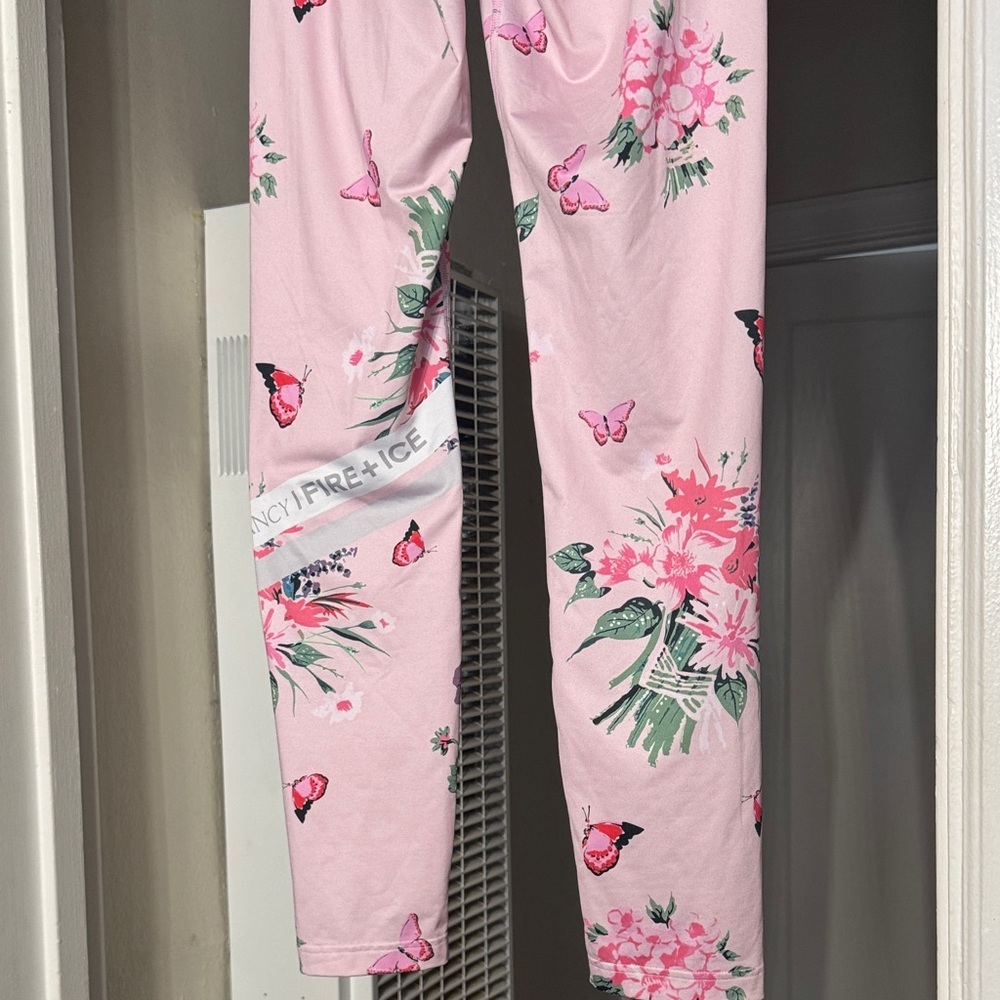 BOGNER X LoveShackFancy Lolei Ski Legging Pink Floral Butterfly GIRLS Sz 12/13Y - Picture 13 of 16
